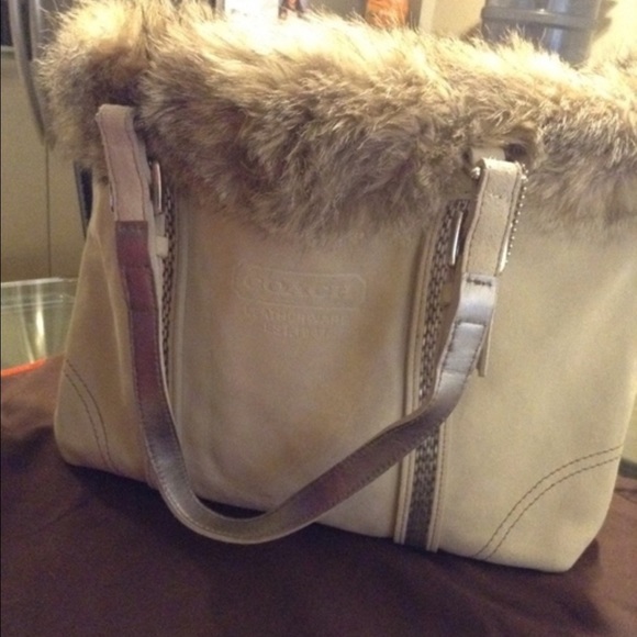 Cream coach purse