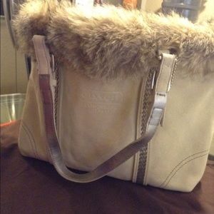 Cream coach purse