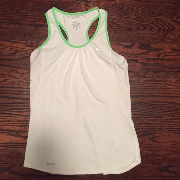 Nike Dri-Fit Tank! White & Neon Green