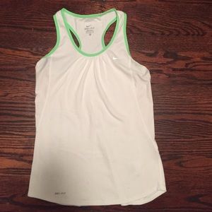 Nike Dri-Fit Tank! White & Neon Green