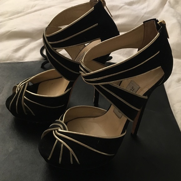 Jimmy Choo black/gold sandals