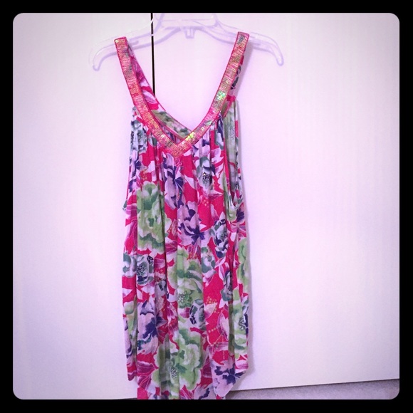Free people long tank with flowers