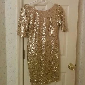 Gold sequined dress