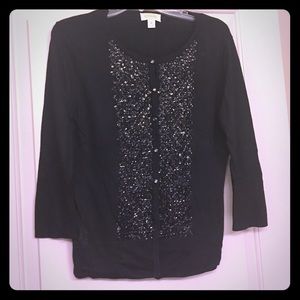 Black button up sweater by Talbots
