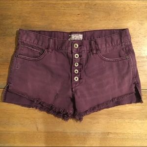 Free People Purple Denim Shorts