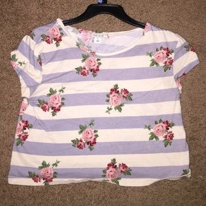 Stripped floral crop top