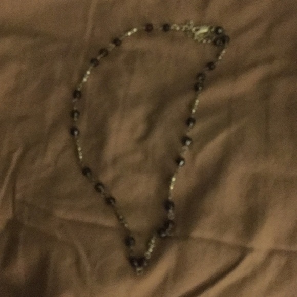 Silpada red beaded with silver choker