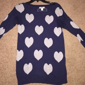 Navy blue heart sweater