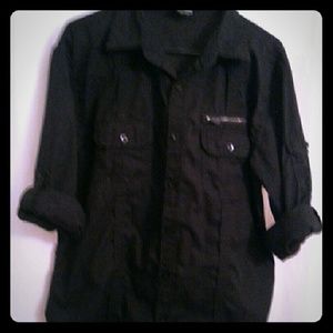 Like New Size XL South Pole Black Button Down Top