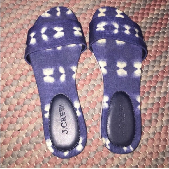 J Crew indigo slides size 6