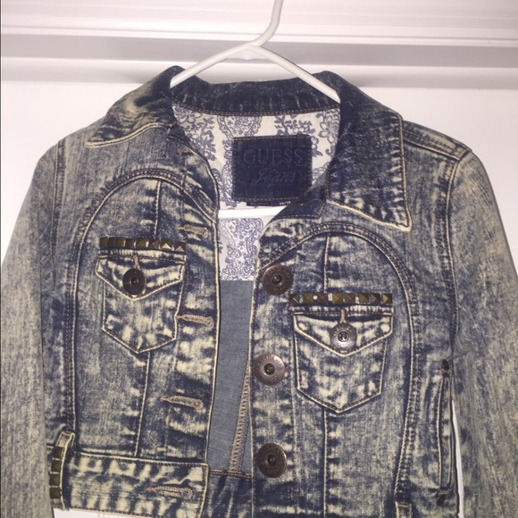 GUESS jeans cropped studded jacket