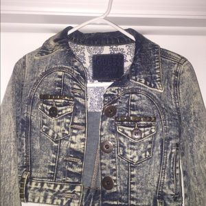 GUESS jeans cropped studded jacket