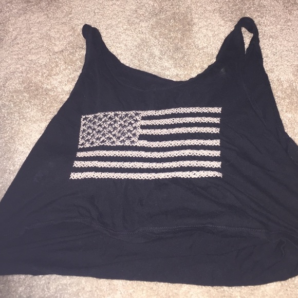 American flag woven crop top