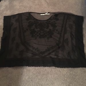 Mesh top with floral pattern