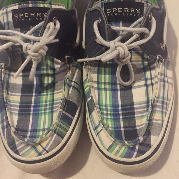Green/Blue plaid Sperry's
