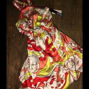 NEW Flowy printed dress, long with slit