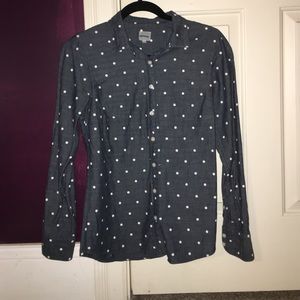 Polka dot j crew button down