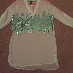Sheer glitter top