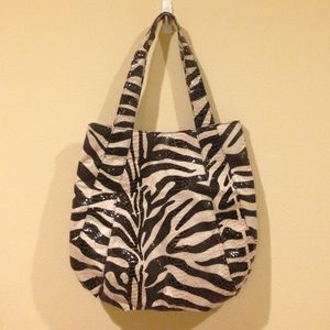 Zebra Snake Skin Tote