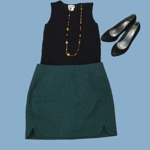 Hunter green wool skirt from J. Crew