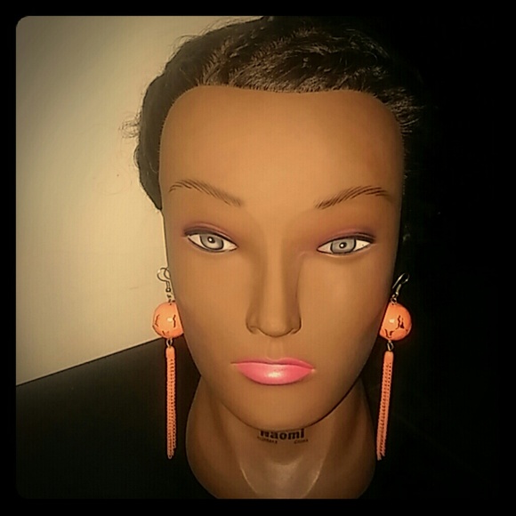 Fun Peach Colored Dangle Earrings