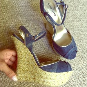 *SOLD!* BEBE Denim Platform Wedge *HOT* for Summer