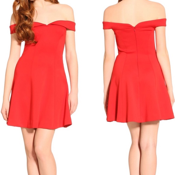 Guess Red Hot Off Shoulder Dress