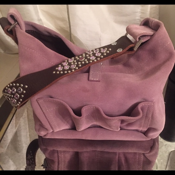 Tylie Malibu lavender suede shoulder handbag/purse