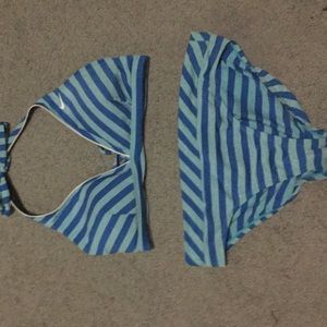 Nike blue striped bikini