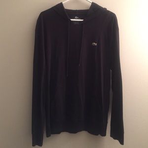 Black Lacoste Hooded Sweatshirt