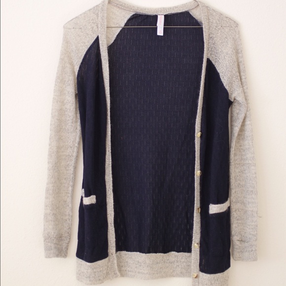 Navy blue/beige cardigan - Picture 1 of 1