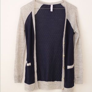 Navy blue/beige cardigan