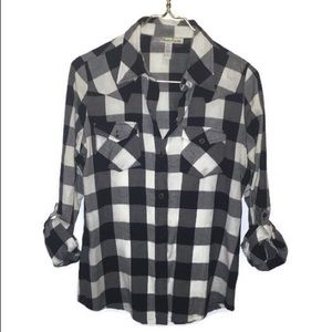Plaid Long Sleeve Button-Down Shirt