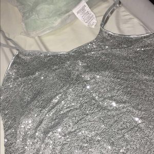 Silver sequence tank top!! NEW!