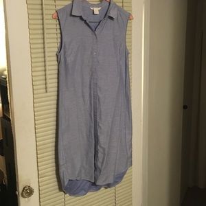 Chambray Button-up Tank Dress