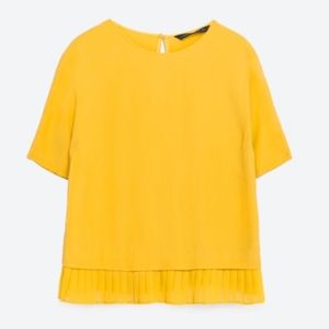 Zara pleated hem top