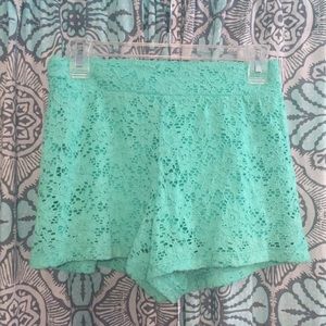 Nasty Gal Mint Lace Shorts
