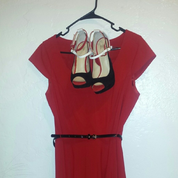 Red calvin klein dress
