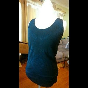 Rock & Republic Blue and Black Snakeskin Tank