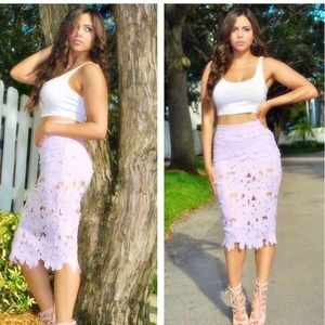 Lavender flowered skirt