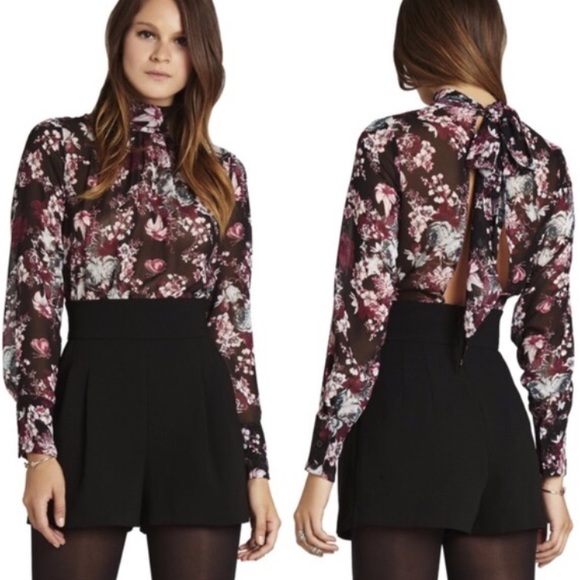 BCBGeneration Dresses & Skirts - ❗️SOLD❗️BCBGeneration Floral Tie-neck Romper