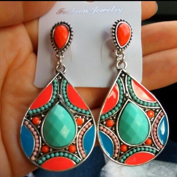 🔴Bohemian Beauty 🔴crafted Earrings 🌷 wow! - Picture 2 of 3