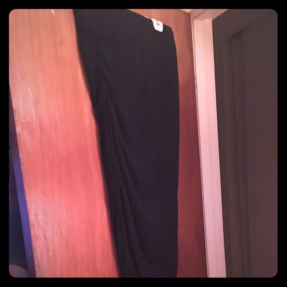 Black Skirt w/ gathered side slit