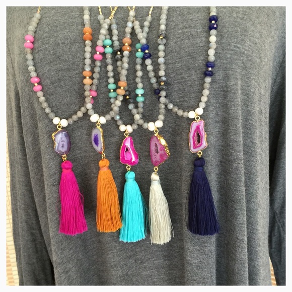 SALE! Druzy, Gemstone & Tassel Necklaces! ⭐️ - Picture 2 of 6