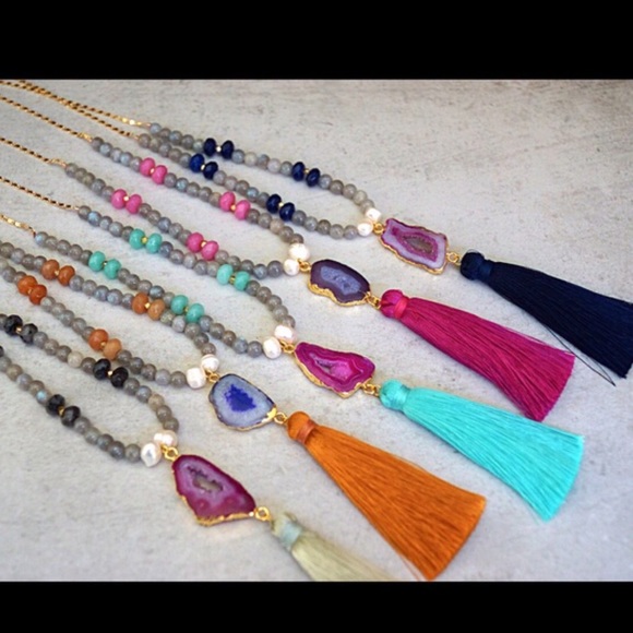 SALE! Druzy, Gemstone & Tassel Necklaces! ⭐️ - Picture 3 of 6
