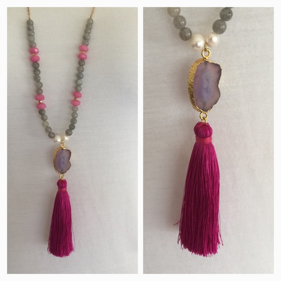 SALE! Druzy, Gemstone & Tassel Necklaces! ⭐️ - Picture 4 of 6