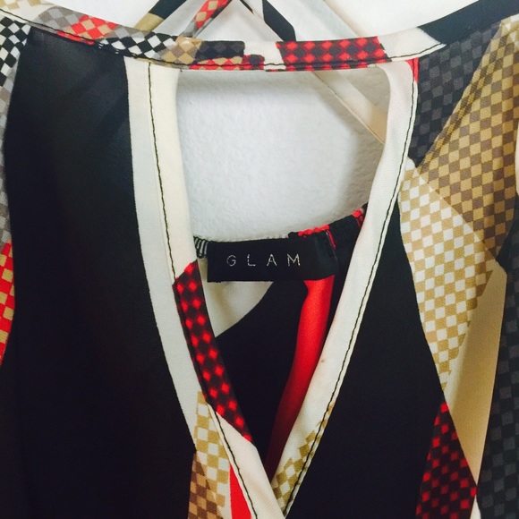 *UNIQUE GEOMETRIC COLOR GLAM DRESS* - Picture 4 of 4