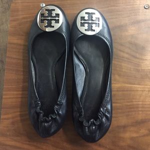 Black/silver Tory Burch flats