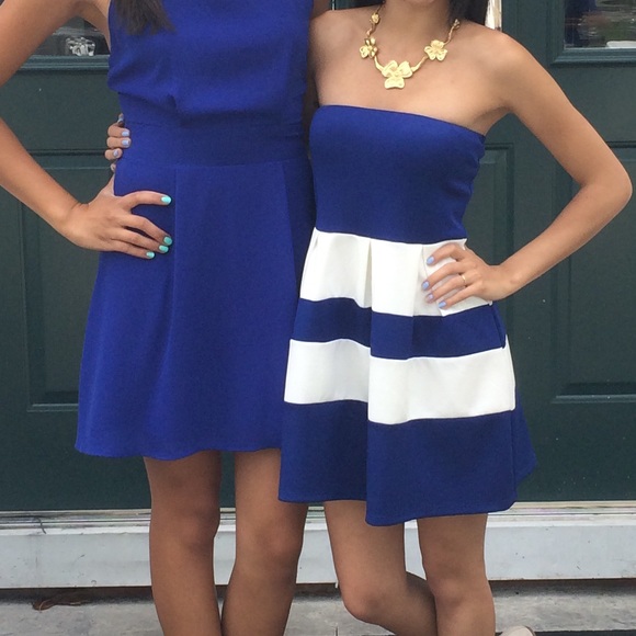 Beautiful white and blue dress