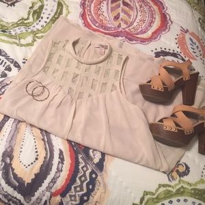 High Neck Dress with Caged Details